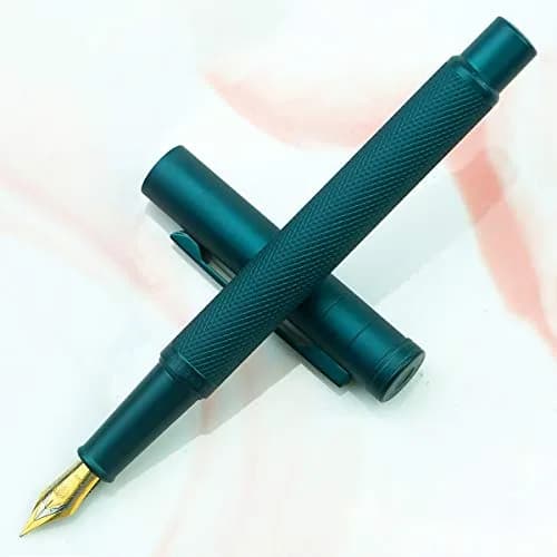 Asvine Dark Green Forest Fountain Pen Extra Fine Nib Classic Design with Converter and Metal Pen Case Set | Smooth Ink Flow Writing Instrument thumbnail 3