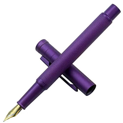 Asvine Purple Forest Fountain Pen Extra Fine Nib Classic Design with Converter and Metal Pen Case Set | Smooth Ink Flow thumbnail 1