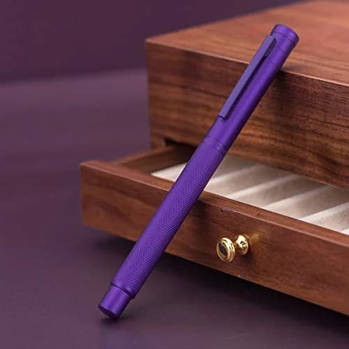 Asvine Purple Forest Fountain Pen Extra Fine Nib Classic Design with Converter and Metal Pen Case Set | Smooth Ink Flow thumbnail 2