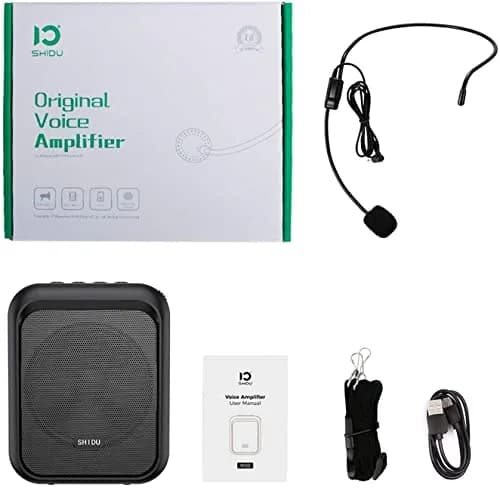 SHIDU M100 Mini Voice Amplifier Portable Rechargeable Bluetooth Speaker with Wired Microphone Headset 10W 1800mAh | 10W Output thumbnail 7