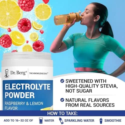 Dr. Berg Zero Sugar Hydration Keto Electrolyte Powder 1.46 Pound | Raspberry & Lemon Flavor Support thumbnail 6