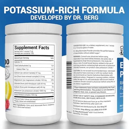 Dr. Berg Zero Sugar Hydration Keto Electrolyte Powder 1.46 Pound | Raspberry & Lemon Flavor Support thumbnail 2