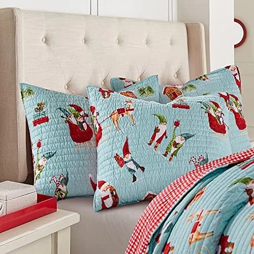 Levtex Home Gnome for the Holidays King Quilt 102x86in | Reversible Microfiber Christmas Decor thumbnail 5