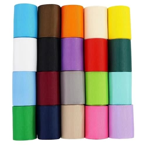 BAORJCT 2 Inches Grosgrain Ribbons Fabric Ribbons | 20 Bright Colors, 40 Yards Total, Durable Polyester, Gift Wrapping & DIY Accessories thumbnail 1