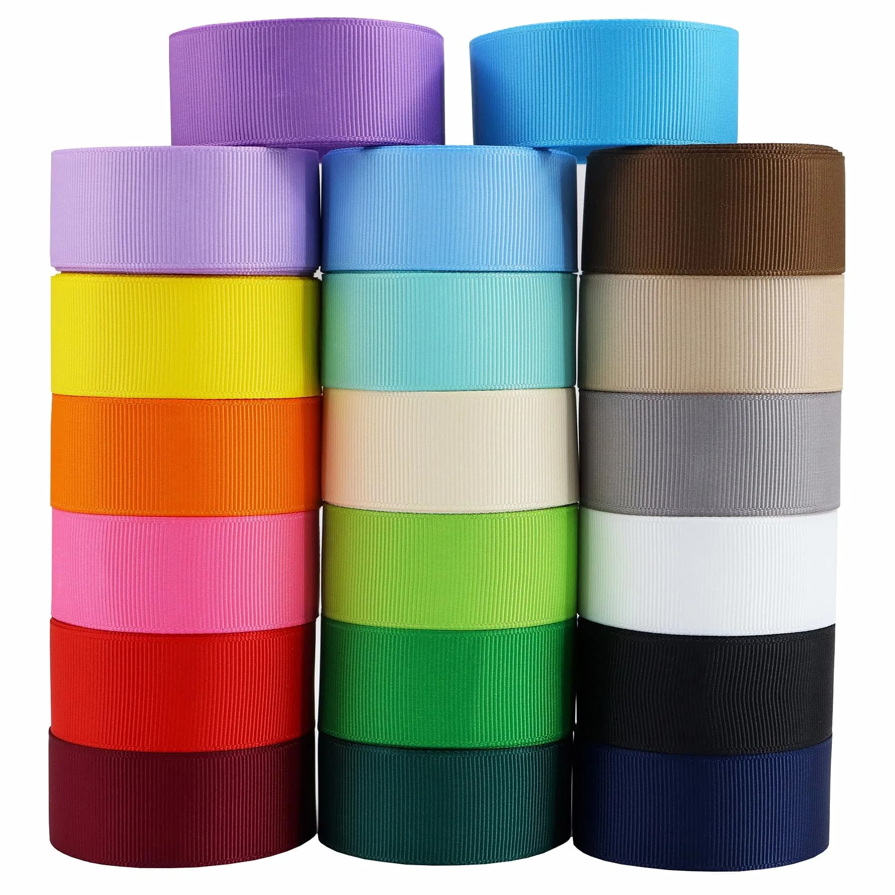 BAORJCT Grosgrain Ribbons Fabric Ribbons 16mm (5/8 Inch) 40 Yards Total | 20 Colors for Crafts & Gifts — Variety Of Colors