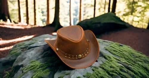 HADZAM Leather Cowboy Hat Also Worn as Outback Hat | Vintage Australian Style for Men & Women thumbnail 2