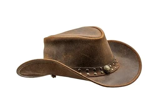 HADZAM Leather Cowboy Hat Also Worn as Outback Hat | Vintage Australian Style (70-120 chars) thumbnail 1