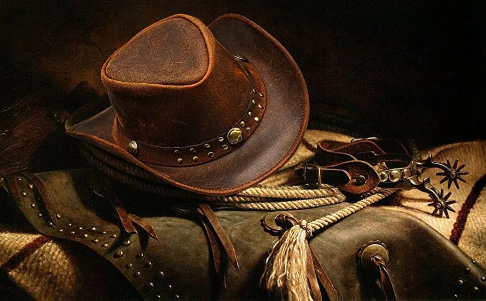 HADZAM Leather Cowboy Hat Also Worn as Outback Hat | Vintage Australian Style (70-120 chars) thumbnail 6