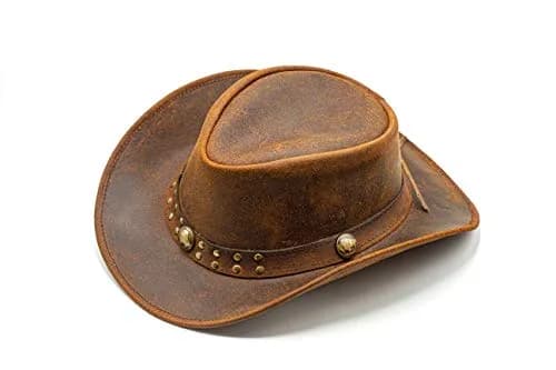 HADZAM Leather Cowboy Hat Also Worn as Outback Hat | Vintage Australian Style (70-120 chars) thumbnail 8