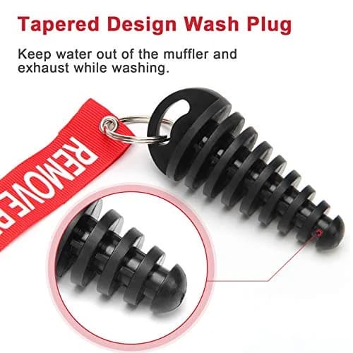 Coitak Muffler Exhaust Wash Plug for Motorcycle, 0.6"-1.5" | Water & Dirt Blocker for 2 Stroke Bikes thumbnail 4