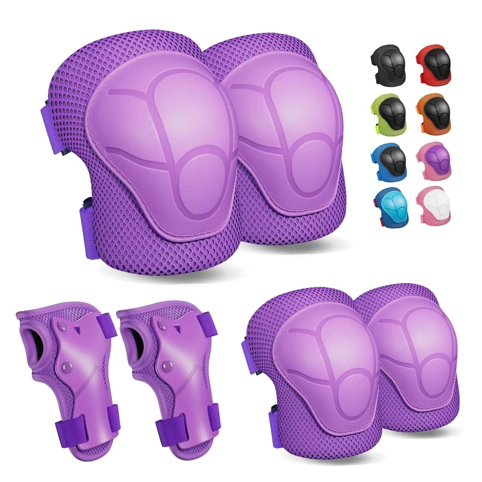 CKE Toddler Knee Pads and Elbow Pads with Wrist Guards for Kids,Blue S | Impact Protection Gear for Kids 3-8 — Purple