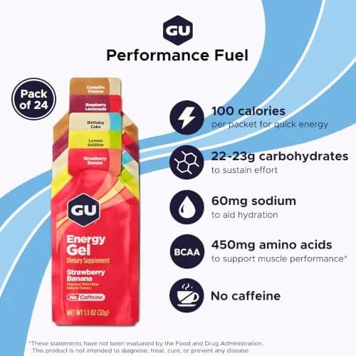 GU Energy Original Energy Gels Caffeine-Free Variety Pack 24 Count | Dual Source Energy for Athletes thumbnail 2