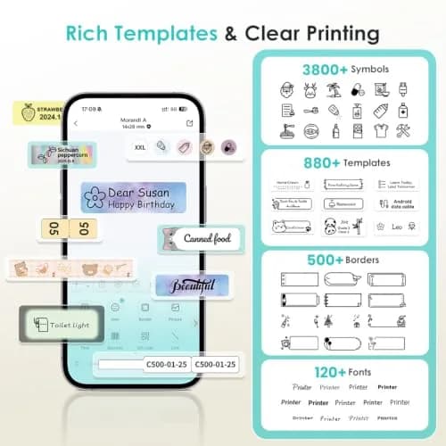 Phomemo D30 Bluetooth Label Maker Machine with Tape | 203 DPI High Resolution Printer thumbnail 6