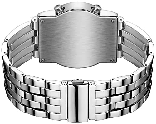 MASTOP Binary Matrix Blue LED Digital Watch for Men | 40mm Case, Stainless Steel thumbnail 4