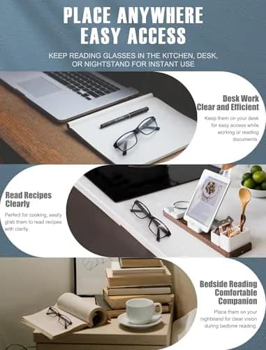 HEEYYOK Oversized Reading Glasses Men 3.00 Diopters 4-Pack | Large Square XXL Readers with Spring Hinge thumbnail 7