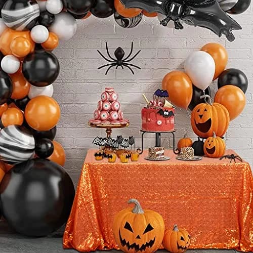 ShinyBeauty 48x72Inch Sequin Tablecloth Rectangle-Orange Glitter Wedding Party Decor thumbnail 5