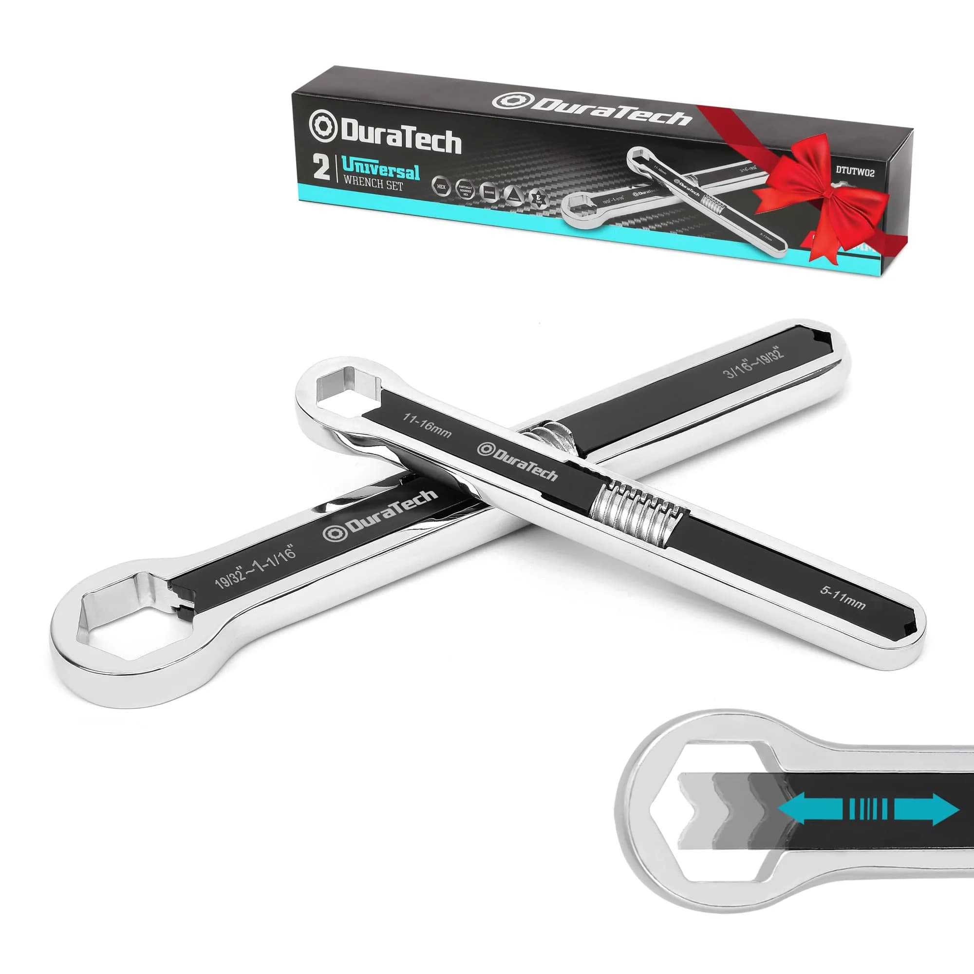 DURATECH Adjustable Wrench Set, 8-inch & 10-inch | Versatile, Drop Forged, ANSI Exceeds