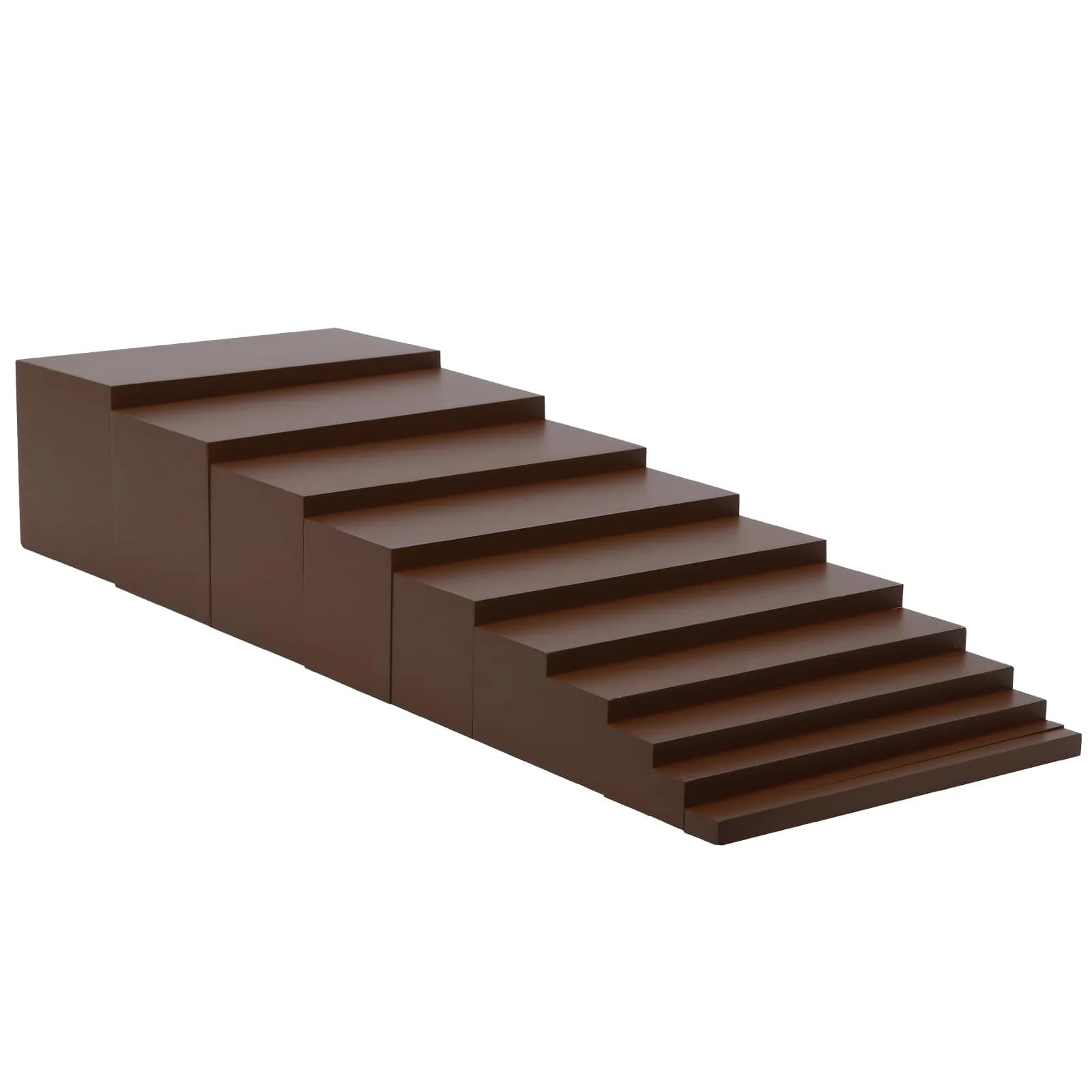Adena Montessori Small Brown Stair Materials 7.0cm (0.28in) x 14.0cm (5.51in) | Montessori Educational Toy for Toddlers — 5x5x10cm