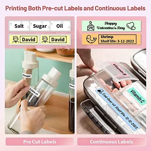 Phomemo D30 Portable Label Maker Pink | Bluetooth Mini Printer for Home School Office thumbnail 5