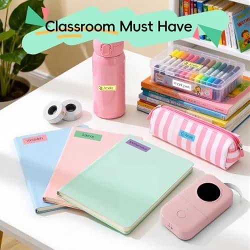 Phomemo D30 Portable Label Maker Pink | Bluetooth Mini Printer for Home School Office thumbnail 3