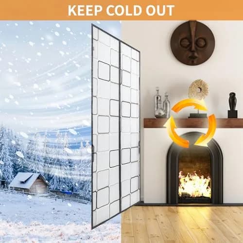 PICK FOR LIFE Insulated Door Curtain 32x80 inch Magnetic Thermal & Insulation Cover | Self-Closing Privacy Screen for Cold/Heat thumbnail 4