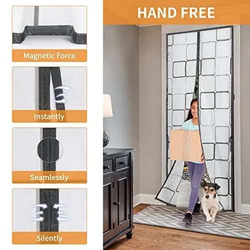 PICK FOR LIFE Insulated Door Curtain 32x80 inch Magnetic Thermal & Insulation Cover | Self-Closing Privacy Screen for Cold/Heat thumbnail 5