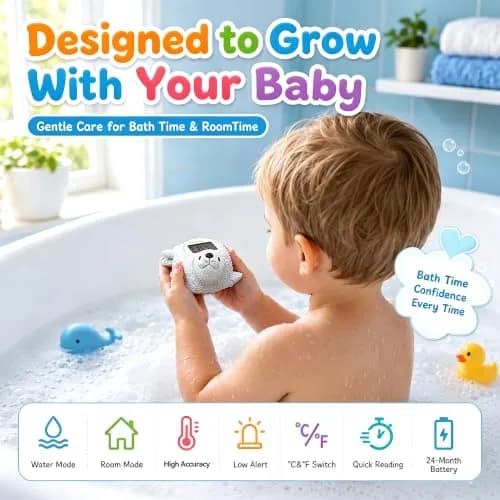 Doli Yearning Baby Bath Thermometer 4.4 inches | Accurate & Waterproof for Kids thumbnail 2