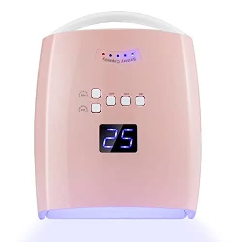 Ayshone 48W Rechargeable UV LED Nail Lamp Pink | Cordless Gel Nail Art Lights for Home & Salon thumbnail 1