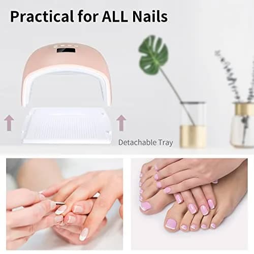 Ayshone 48W Rechargeable UV LED Nail Lamp Pink | Cordless Gel Nail Art Lights for Home & Salon thumbnail 4