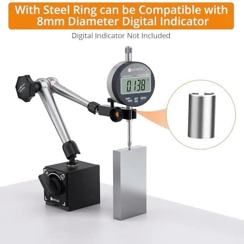 Neoteck Magnetic Base Stand for Dial Indicator, 80kg Tensile Force, Steel, 14.1" Height thumbnail 6