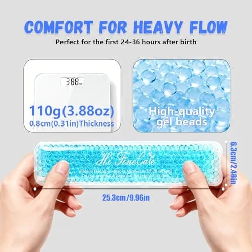 HI FINE CARE Perineal Cooling Pad with 2 Ice Packs & 3 Covers | Flexible Gel Bead Therapy for Postpartum Recovery thumbnail 6