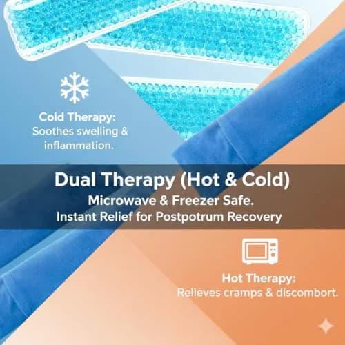 HI FINE CARE Perineal Cooling Pad with 2 Ice Packs & 3 Covers | Flexible Gel Bead Therapy for Postpartum Recovery thumbnail 2