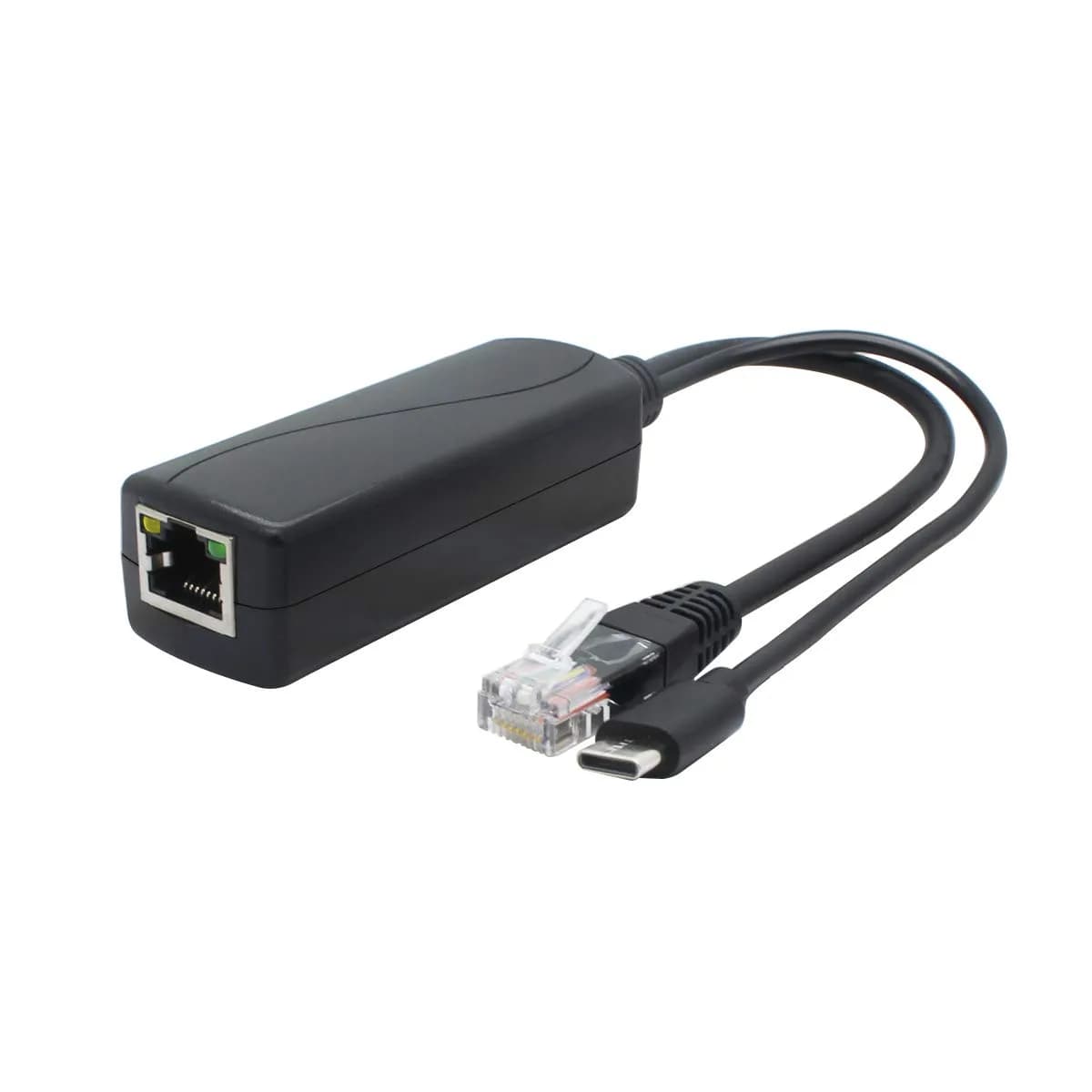ANVISION 5V PoE Splitter, USB Type C, 48V to 5V 2.4A, IEEE 802.3af Compliant, 10/100Mbps | Supports non-PoE devices - main product image