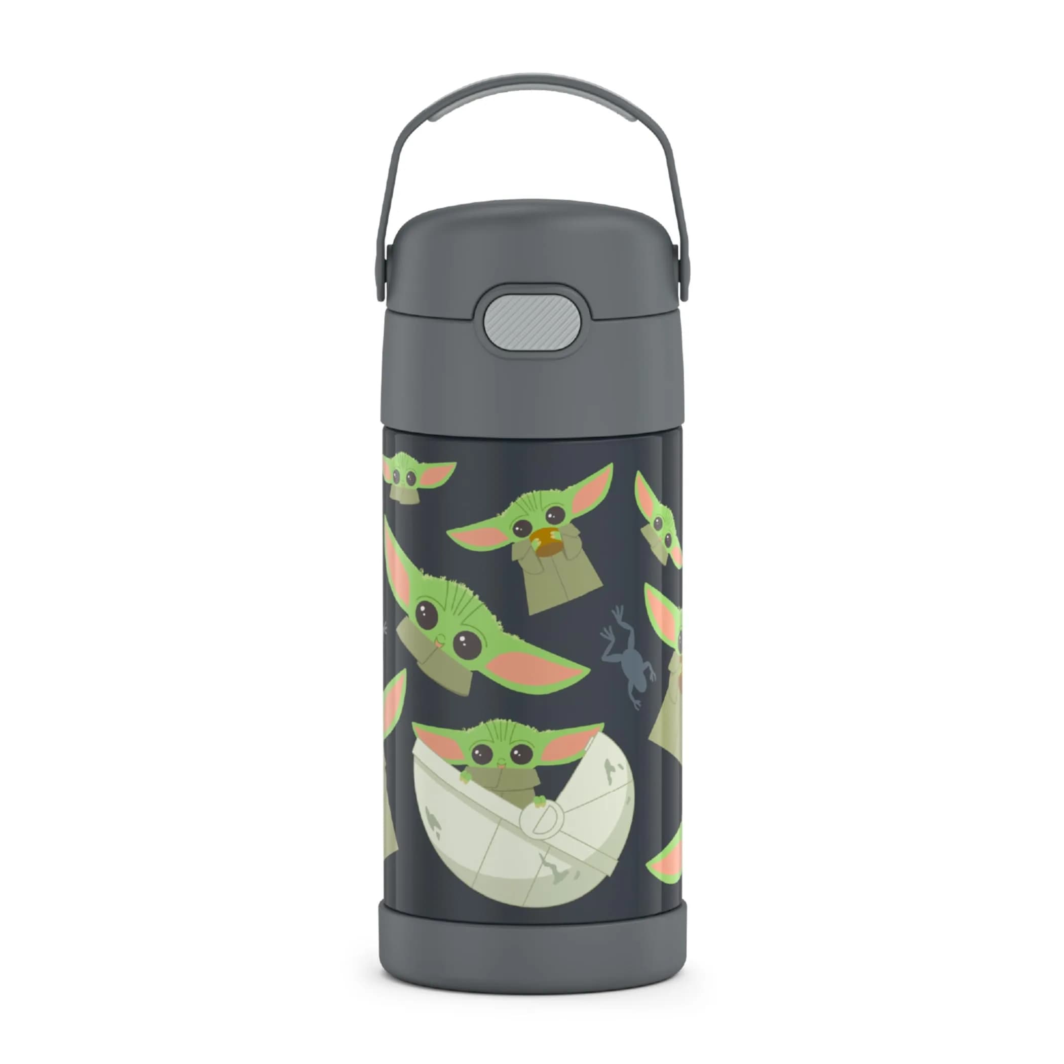 THERMOS Kids Stainless Steel Insulated Water Bottle, 12oz | Keeps Drinks Cold 12 Hours, BPA-Free — Mandalorian / 12 Ounces