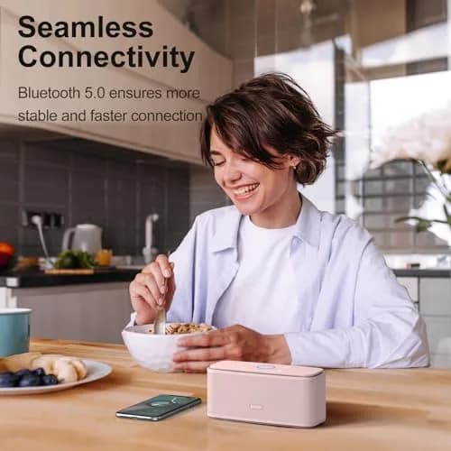 DOSS SoundBox Touch Portable Wireless Bluetooth Speaker - 12W HD Sound, 20H Playtime, Light Pink | IPX5 Water-Resistant thumbnail 5