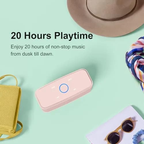 DOSS SoundBox Touch Portable Wireless Bluetooth Speaker - 12W HD Sound, 20H Playtime, Light Pink | IPX5 Water-Resistant thumbnail 7