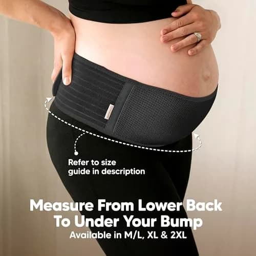 KeaBabies Maternity Belly Band XL Black | 360° Ergonomic Support for Pregnancy & Postpartum thumbnail 5