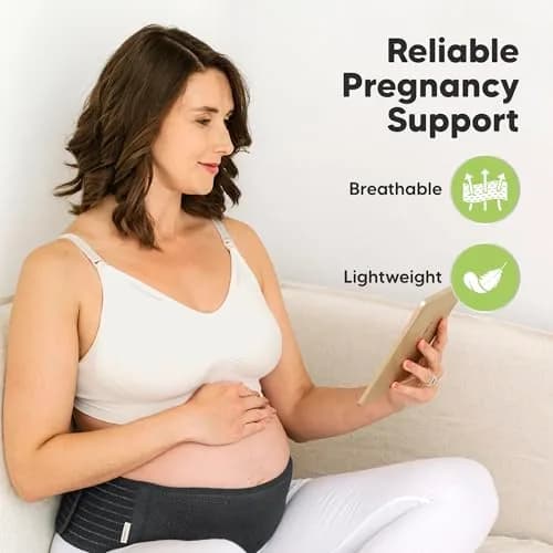 KeaBabies Maternity Belly Band XL Black | 360° Ergonomic Support for Pregnancy & Postpartum thumbnail 2