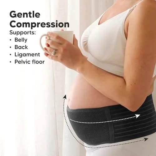 KeaBabies Maternity Belly Band XL Black | 360° Ergonomic Support for Pregnancy & Postpartum thumbnail 3