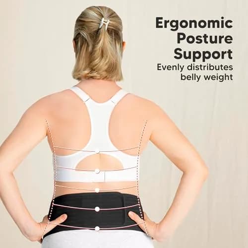 KeaBabies Maternity Belly Band XL Black | 360° Ergonomic Support for Pregnancy & Postpartum thumbnail 4