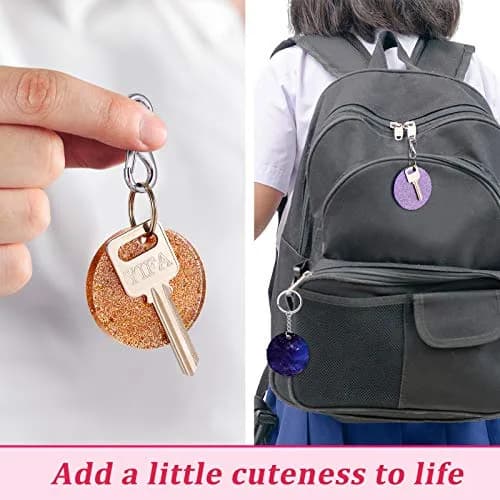 Boao 4 Pcs Round Keychain Molds Silicone Circle Epoxy Molds 5 cm Diameter | DIY Pendant Clay Keychains thumbnail 6