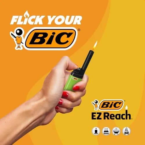 BIC EZ Reach Candle Lighter 6 Count Pack | Child-Resistant, Assorted Colors, 1.45-inch Wand for Candles & Grills thumbnail 9