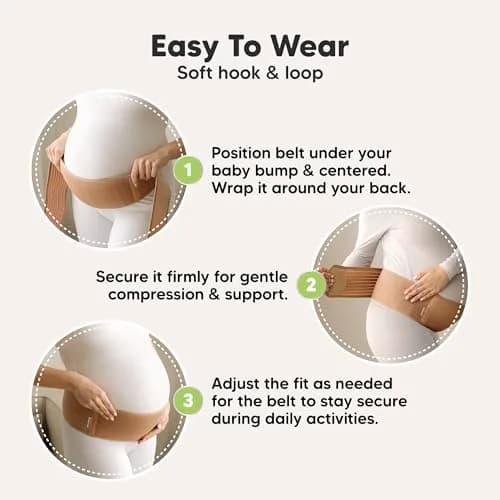 KeaBabies Pregnancy Belly Band M/L Black | 360° Ergonomic Support for Lower Back Pain & Pelvic Stability thumbnail 6