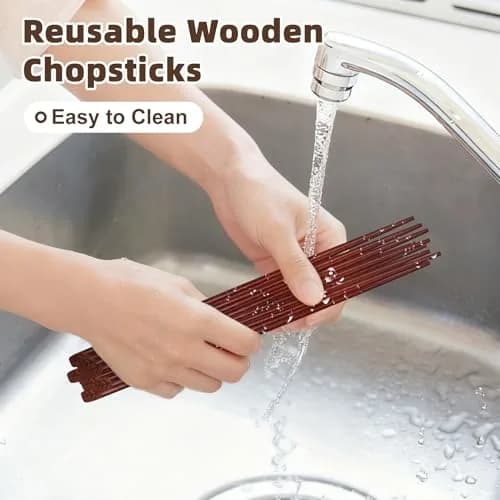 Antner Hardwood Chopsticks Japanese Style 22.8 cm (9 inches) | Natural Wood with Gift Box thumbnail 9