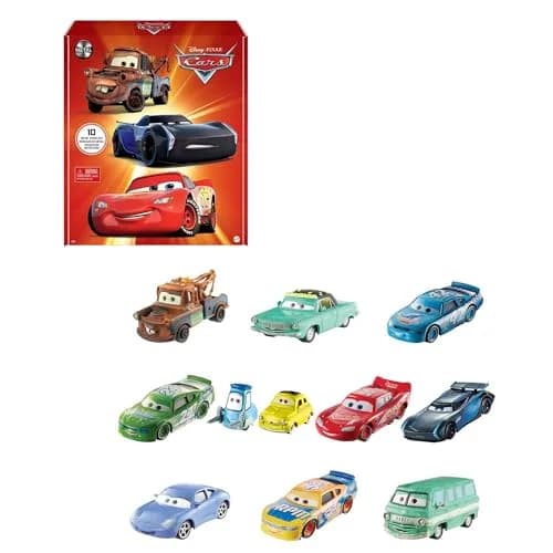 Mattel Disney Pixar Cars Mini Racers 10-Pack Die-Cast Vehicles | 1:55 Scale thumbnail 1