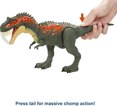 Mattel Jurassic World Massive Biters Sarcosuchus Dinosaur Action Figure | Tail-Activated Strike & Chomp Action thumbnail 4