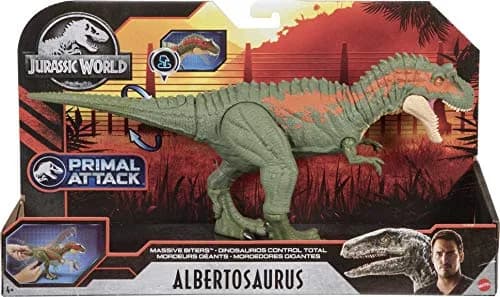 Mattel Jurassic World Massive Biters Sarcosuchus Dinosaur Action Figure | Tail-Activated Strike & Chomp Action thumbnail 6