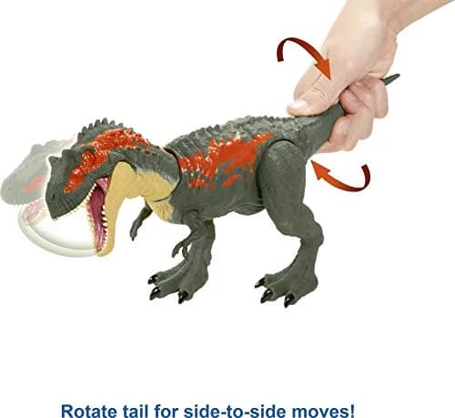 Mattel Jurassic World Massive Biters Sarcosuchus Dinosaur Action Figure | Tail-Activated Strike & Chomp Action thumbnail 3