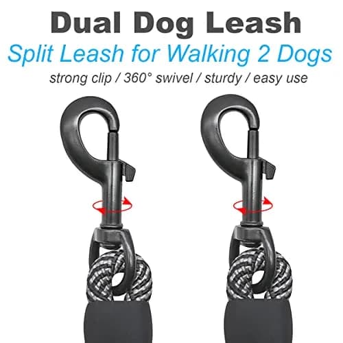 Mycicy Heavy Duty Double Dog Leash Coupler for Two Large Dogs | Tangle-Free 33" Extension thumbnail 5