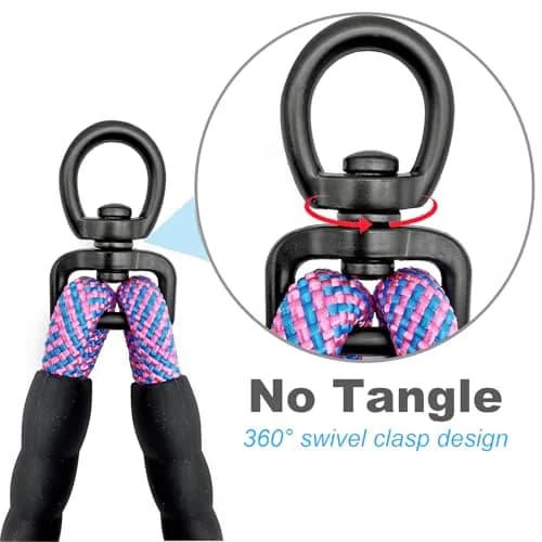Mycicy Pinkblue Double Dog Leash Coupler 1.27cm (1/2") D x 83.82cm (33") L | Tangle-Free Dual Lead for Large Dogs thumbnail 4